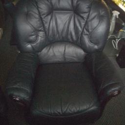 free 2 black leather arm chairs collection from new farm Stourbridge