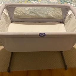 Chicco next-to-me cot.
We used it from birth to 9 months.
Perfect for when your baby is sleeping in your room alongside your bed.
In good used condition.
Comes with 2 John Lewis fitted sheets.
Folds flat for easy transportation.
Collection from Carshalton SM5.