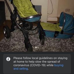 Icandy peach. Used condition. Includes adapters to connect car seat. Needs a new handle so the pushchair can be folded (hence the price) new handle mechanism can be brought cheap of eBay. Paid over £1000