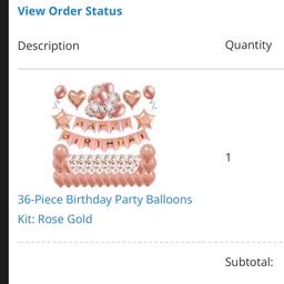 Happy birthday 
36 balloons pack and banner 
Rose gold
Brand new