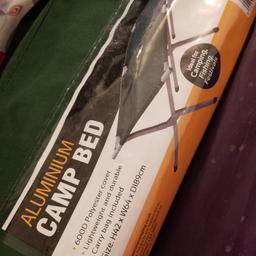 camp bed .ideal for camping / fishing .in carrying bag. still had label on . grab a bargain. 