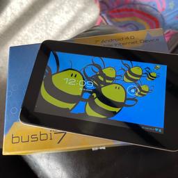 Busbi 7 inch android 4.0 tablet
Fantastic condition full working order all ready to use comes with box instructions and charger
Sensible offers welcome