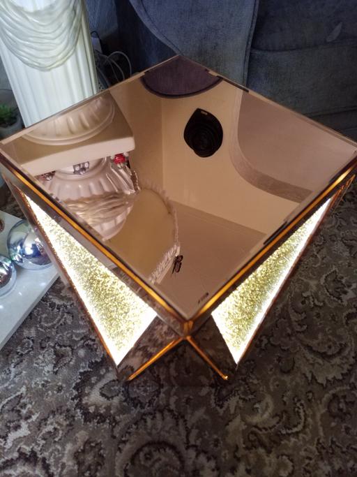 Buy & Sell Merseyside Saint Helens - Photos for GLASS TABLE/LAMP!! .. ROSE GOLD!! .. NEW!!