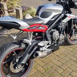 2019 triumph street triple 765r full service history last one done at triumph
First mot due 18 july 2022
Standard machine all but the things i feel are important like brand new radiator guard a must in my eyes
Triumph heated grips
And triumph quick shifter
Brand new front brake pads done 20 miles
Tft dash
abs
Traction control
4 maps rain,road,sport and user
mileage is 17749
datatag in my name