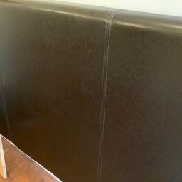 Dark Brown Faux Leather Headboard for Double Bed. Used but in very good condition. Buyer collects