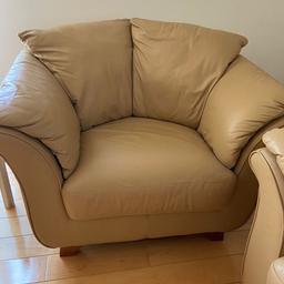 These are 7 large leather Armchairs ,
measuring 118cm wide x 90 cm deep .
Various colour shades :
2 x beige
2 x light brown 
2 x maroon (red)
1 x darker brown 

They are in excellent condition and can be sold 
singularly or as a job lot