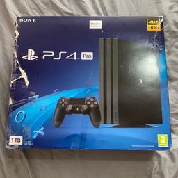 Boxed PS4 Pro 1TB Console Bundle.

Perfect working order. Very good condition.

Bundle includes:

- Boxed PS4 Pro 1TB Console
- Official Black Wireless PS4 Controller
- 2 Games
- All leads

Check my reviews for peace of mind.

Can post for postage.

Can deliver locally for fuel.

Collection available from WS2.