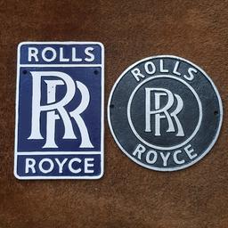 Cast Iron Rolls Royce Signs - New
2 x Cast Iron Rolls Royce Signs
Brand New
Measures:-
Round Rolls Royce - 24cm Diameter
Rectangular Rolls Royce - 29cm High x 18.5cm Wide
A lovely feature for any Man Cave, Garage, Shed etc