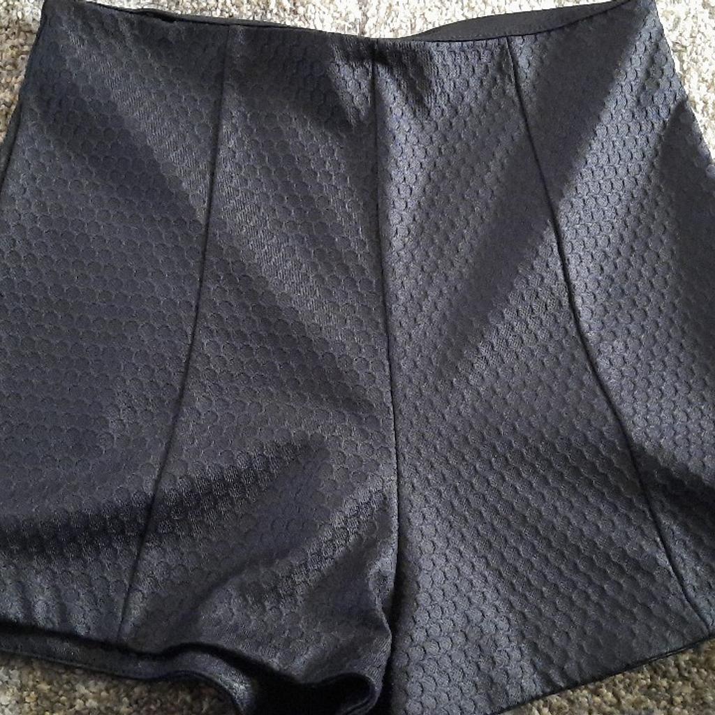 River Island black dress shorts with rear zip size 8
