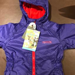 Brand new with tags. Regatta splash III purple puddle suit size 24-36 months. Duplicate gift. Collection only from smoke free home. Sale now £10