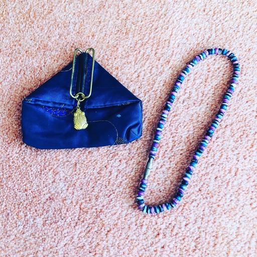 Buy & Sell Dorset Bournemouth, Christchurch and Poole - Photos for Boho Bead Necklace With Blue Silk Coin Purse