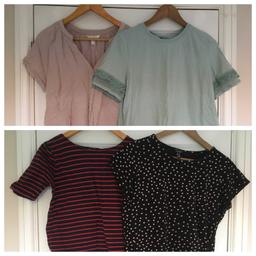 4 x short-sleeved maternity tops
- Size 12
- New Look, H&M, Topshop
- All used

I’m selling lots of maternity clothes and happy to combine post - just message me if you'd like to make a bundle.