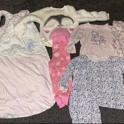 Baby Peter rabbit sleep grow bag
Penguin PJ top and pink bottoms (new without tags)
2 other sets of pjs (long sleeve tops and trousers)
Excellent condition.
From a pet and smoke free home. 
Sold as seen. All 18-24 months.