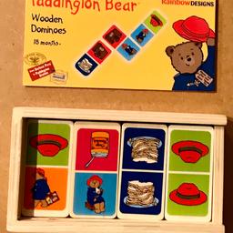 Rainbow Designs Paddington Bear Wooden Dominoes In Box. Very Good Condition.