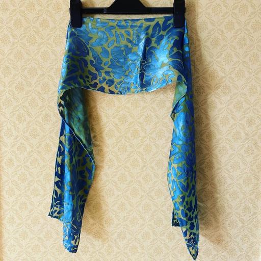 Buy & Sell Dorset Bournemouth, Christchurch and Poole - Photos for Teal Blue Silk & Rayon Sheer Fern Scarf