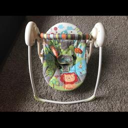 Fully functional swing with harness, suitable up to 9kg. Comes with 6 speed levels & batteries included

Folds upright for easy store away, taking up minimal space

Cover is easily removable and washed

Collection E1 0RG