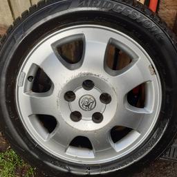 vauxhall zafira, astra alloy wheels good tyres as can be seen in pictures, alloys could do with a refurb as they are scratched tyre size is 205 /55/ 16 and a spare wheel on steel rim, thanks for looking 
