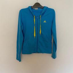 Adidas zip up hoody
Size 12, but small 12
Good condition, little worn & general colour wearing

#adidas #hoody #zip #blue #yellow