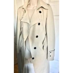 *All of my items are pre-Boohoo Karen Millen*

35.5 inches length from collar to hem, 24.5 inches long sleeves.

Stunning trench coat, top Karen Millen quality, you will be wearing this for many years to come, excellent interior and exterior, new was £300 a few years ago, the photos do not do it justice, barely worn.

Crisp details, silver branded metal hardware detail along with a phenomenal quality as always.

Please note this will fit a small 12 and a 10 as the sizes run small.

No returns.