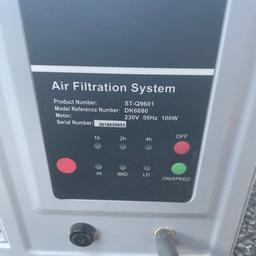 Air filtration unit with remote