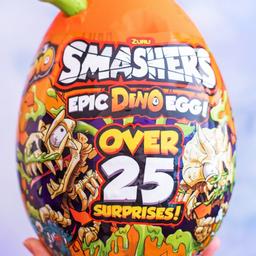 2 available 

Set includes one epic Dino egg shell, one exclusive smash-o-saur Dino (T-Rex), one Dino egg yolk bag, one scratch map, five compounds, six smash eggs with rebuilder and one digging tool.

£25 in The Entertainer