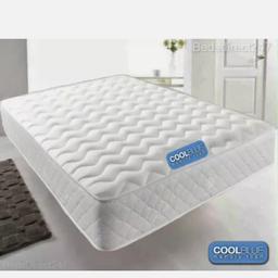 Cool Blue Memory Sprung Mattress

2ft6, 3ft, 4ft, 4ft6 double, 5ft kingsize, 6ft

Offering a Cooler Nights Sleep Night after Night

Hypo Allergenic - Dust mite resistant, Free Delivery

Cool Blue Touch Memory Foam Mattress

Bed Size: 2FT6 Small Single, 3FT Single, 4FT Small Double, 4FT6 Double, 5FT Kingsize, 6FT Super Kingsize

Mattress Type: 10" Memory Foam Sprung Mattress or 8" Memory Foam Sprung Mattress

Free Delivery UK Mainland - Made in the UK

Mattress Features

• Cool Blue Memory Foam Mattress
• Offers a cooler nights sleep
• 13.5 Open Coil Bonnell spring for a longer life
• Four way stretch fabric used for extra comfort  
• Mattress depth is 8" or 10" depending on size selected
• Responsive 40KG/M3 Cool Blue Memory Foam
• Hypo Allergenic
• Contours to your body's natural shape
• Relieves points across the body
• Promotes good blood circulation
• Medium - comfort rating
• Suitable for any type of standard size bed base