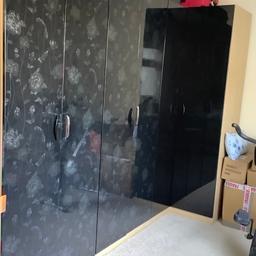 5 x double gloss wardrobes. See photo re further description & dimensions etc. Good condition. Buyer to dismantle & collect