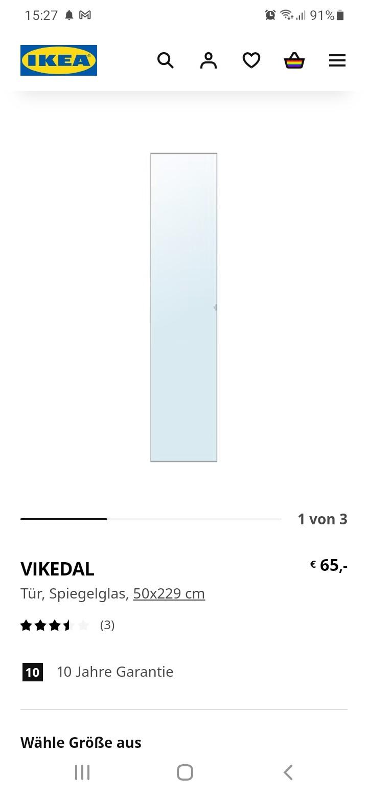 Spiegeltür für Ikea Pax-System in 6800 Stadt Feldkirch für € 25,00 zum ...