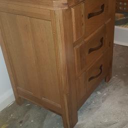 Solid Oak Bedside tables matching pair. Natural oak great quality heavy immaculate condition originally brought from funiture village for £299 selling as pair only no longer used