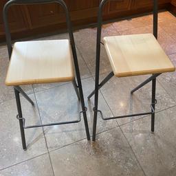 Unused as they don’t match my colour scheme.

Brand new foldable stool from John Lewis

Modern design - graphite metal and oak wood

I paid £100 for them

Collection Chester