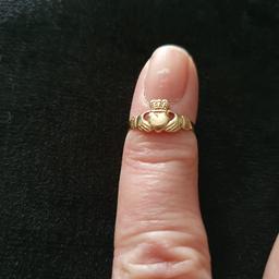 size D child's ring 9ct. Will be sent recorded.