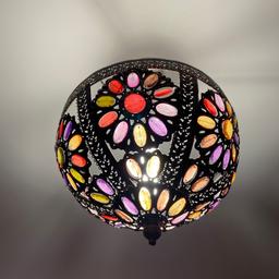 Beautiful Moroccan inspired design
Antique bronze effect
Bright acrylic jewels
I also have a matching table lamp and canvas wall art.
Collection only from E2