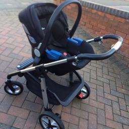 Silver cross pushchair with 3 adaptors. Has been used for a couple of months but in good condition (slight tear in base storage shelf) The car seat has been used the most. Also comes with a rain cover and the clips to put the car seat onto the wheels. Extra black hood and isofix bracket included.
Collection only.
