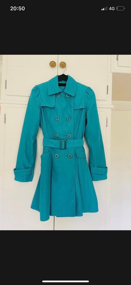 Buy & Sell West Midlands Birmingham - Photos for Miss Selfridge Teal Trench Coat Belt Tie UK 6