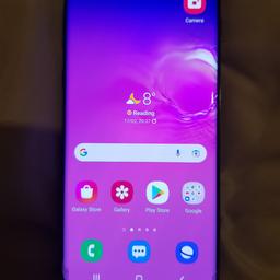 Samsung S10 mobile phone, in good condition apart from minor cracks at the corners as shown in the pictures. Phone works great.