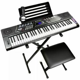 Bough for my daughter from argos for £130, still in argos for this price. As NEW with extra piano book 
Can deliver locally 

About this product
The RockJam keyboard superkit is a fantastic 61-Key full size keyboard packed full of features perfect for students, teachers and hobbyists alike. Offering an impressive selection of instruments, rhythms demo songs and a pitch bend wheel, the RockJam is the ideal starter keyboard for everyone.

This set includes a keyboard stand, stool, headphones, key