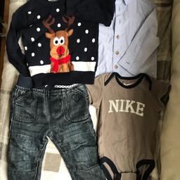 Age 9-12 months
Jumper
Long Sleeve shirt
Jeans
Nike vest

Can post for extra £3/ happy to combine postage
Collection available from West Kensington w149NS
Please check my other items, selling more baby clothes
