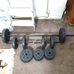 great condition, set of weights which add up to 32.5kg in total.

buyer collect or I can deliver for petrol money, no more than 3 miles away from B67 5HX please.

Thanks for looking