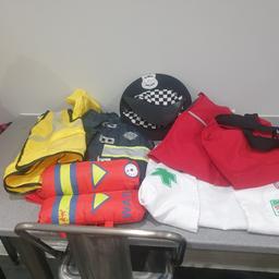 Dress up aged 3-5
£5 for all
Consists of 
Postman top and pants and post bag
Dr
Police hat
Fireman outfit
Builder outfit