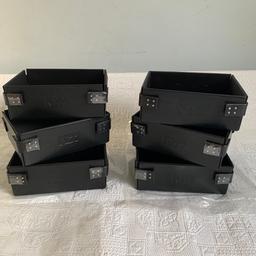 New Kiss make storage boxes six of them faux leather black colour suitable for many uses L22cm x W17cm x D8cm collapsible for storage may deliver