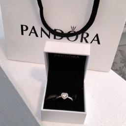 GENUINE PANDORA HEART RING SILVER  SIZE 54   WITH BOX AND BAG