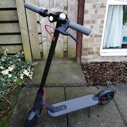 For sale I have a xiaomi m365 electric scooter that I recently bought for my son but he can't really do it hence the reason for sale

Everything works as it should
It has a disc brake. built in headlight and a brake light that flashes when u pull the brake 

Comes with charger

It also folds for starage/transporting etc

If u have any questions please feel free to ask 

£150