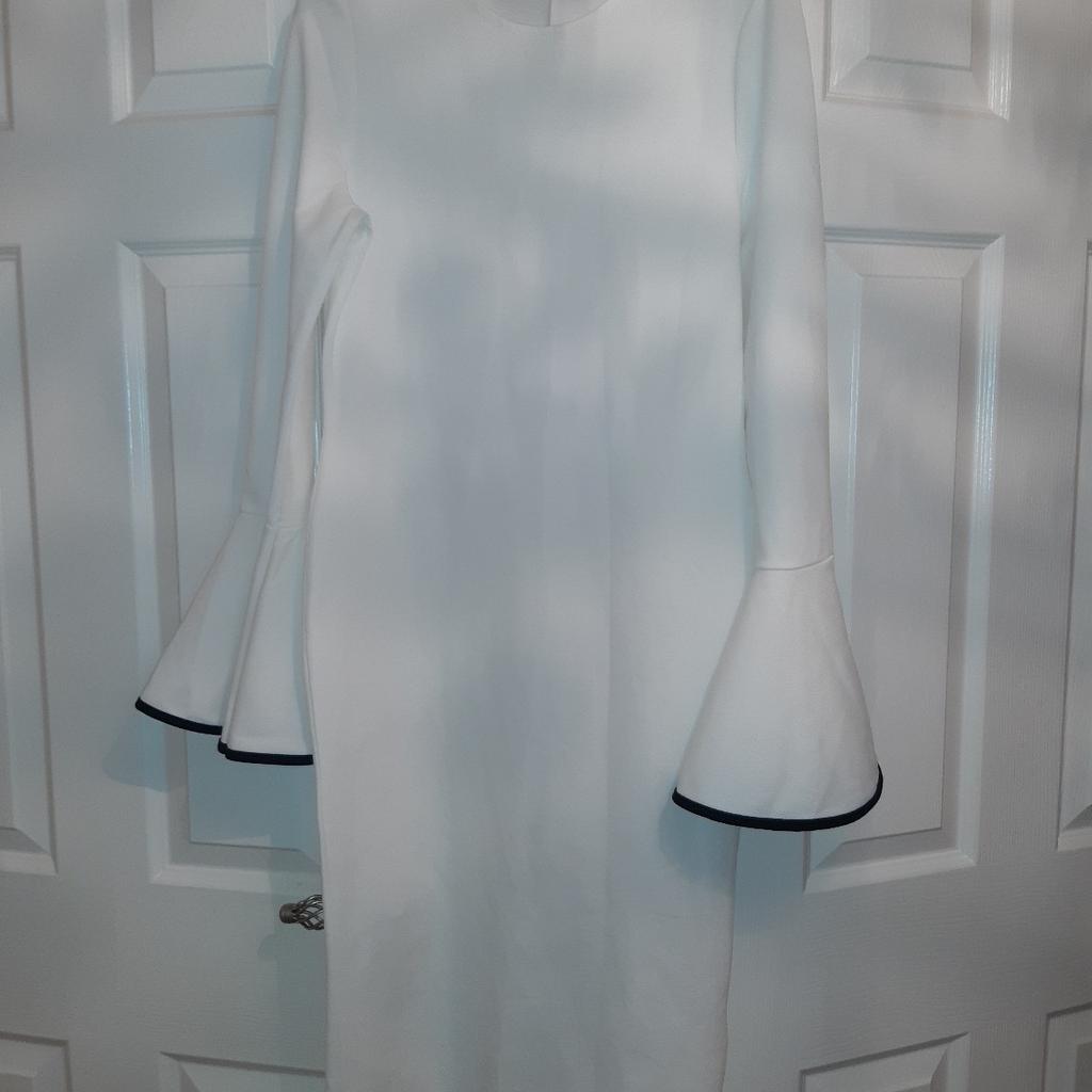 new with tag boohoo size 14 tall white midi pencil dress