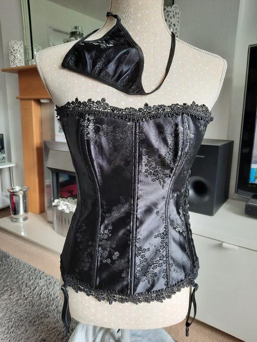 Buy & Sell West Midlands Sandwell - Photos for ladies new satin boned basque corset, thong 