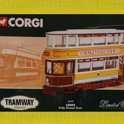 LEEDS CORPORATION TRAM

Boxed and unused well detailed die-cast model tram from the Corgi Classics Range:
a LEEDS fully-enclosed vehicle with a LIMITED EDITION Certificate

Protective packaging and RECEIPTED postage just £3.49
OR
collect from Warrington (near Gulliver's World)
(01925) 630418