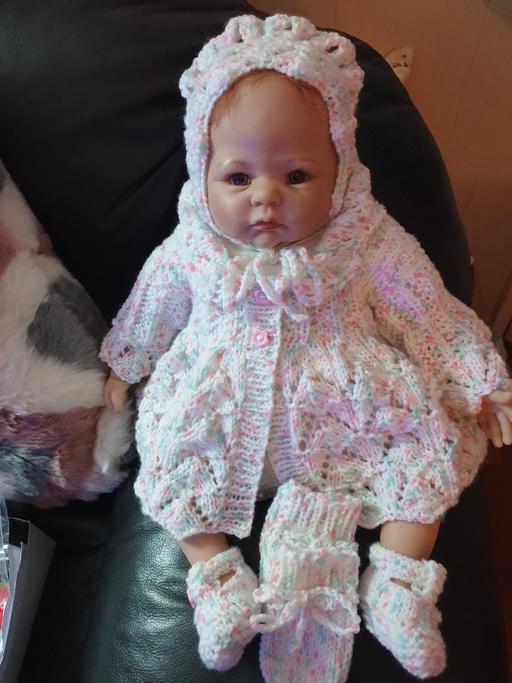 Buy & Sell West Midlands Solihull - Photos for Hand Knit NB Grace Matinee Set White spot