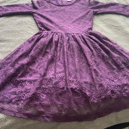 FF Tesco purple lace dress pleated dress 12/13 years