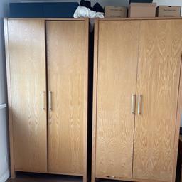 Two double wardrobes, bedside cabinet and double bed. And floor standing mirror. You will need to dismantle upon collection. You will need a van. Price reduced for quick sale.