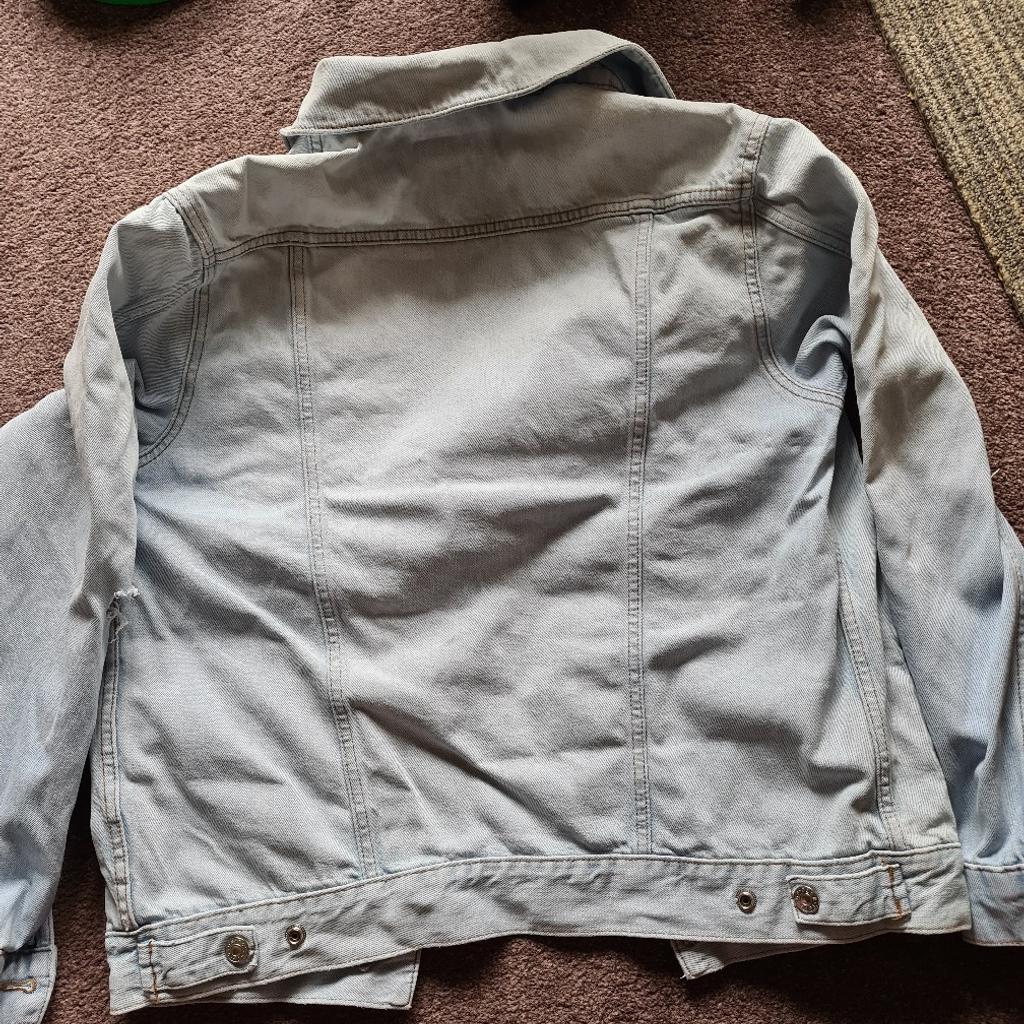 oversized 8 ripped elbow denim jacket, smoke free home good condition