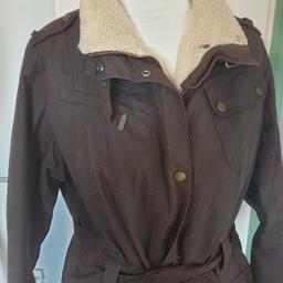 brown real wool lined wax barbour jacket. fully waterproof. Good condition size 14/16 

collection b63 2jr